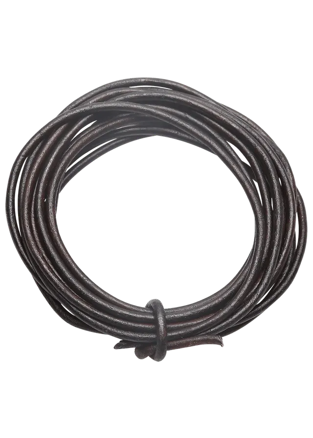 Go Handmade Leather String lærsnor 2 m mørk brun