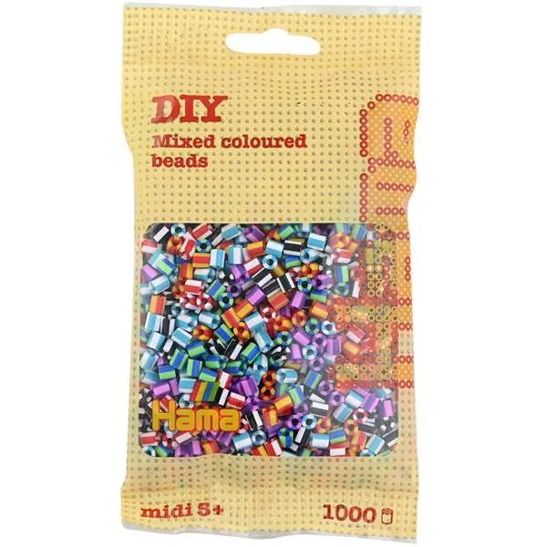 Hama Midi stripete perler 1000 stk mix