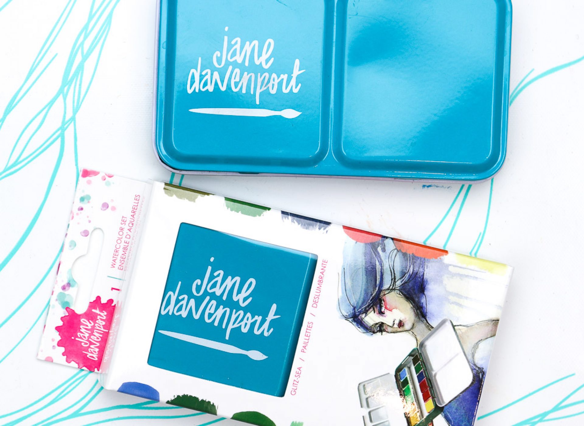 Jane Davenport Glitz Sea Petite Palette akvarell havfarger