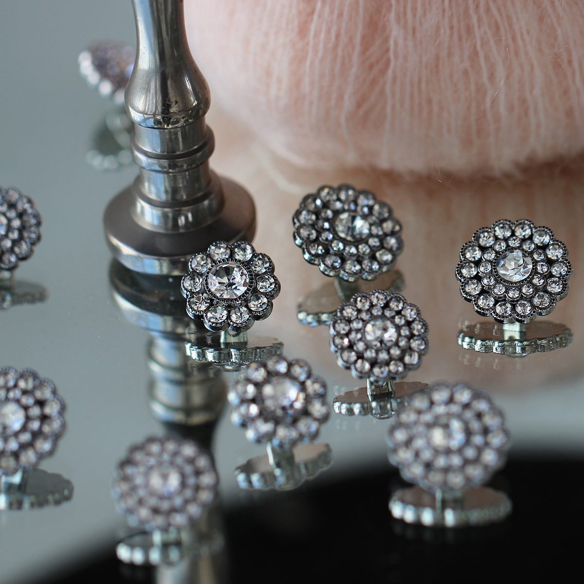 Go Handmade Diamond knapper 17 mm 2 rader 4 stk
