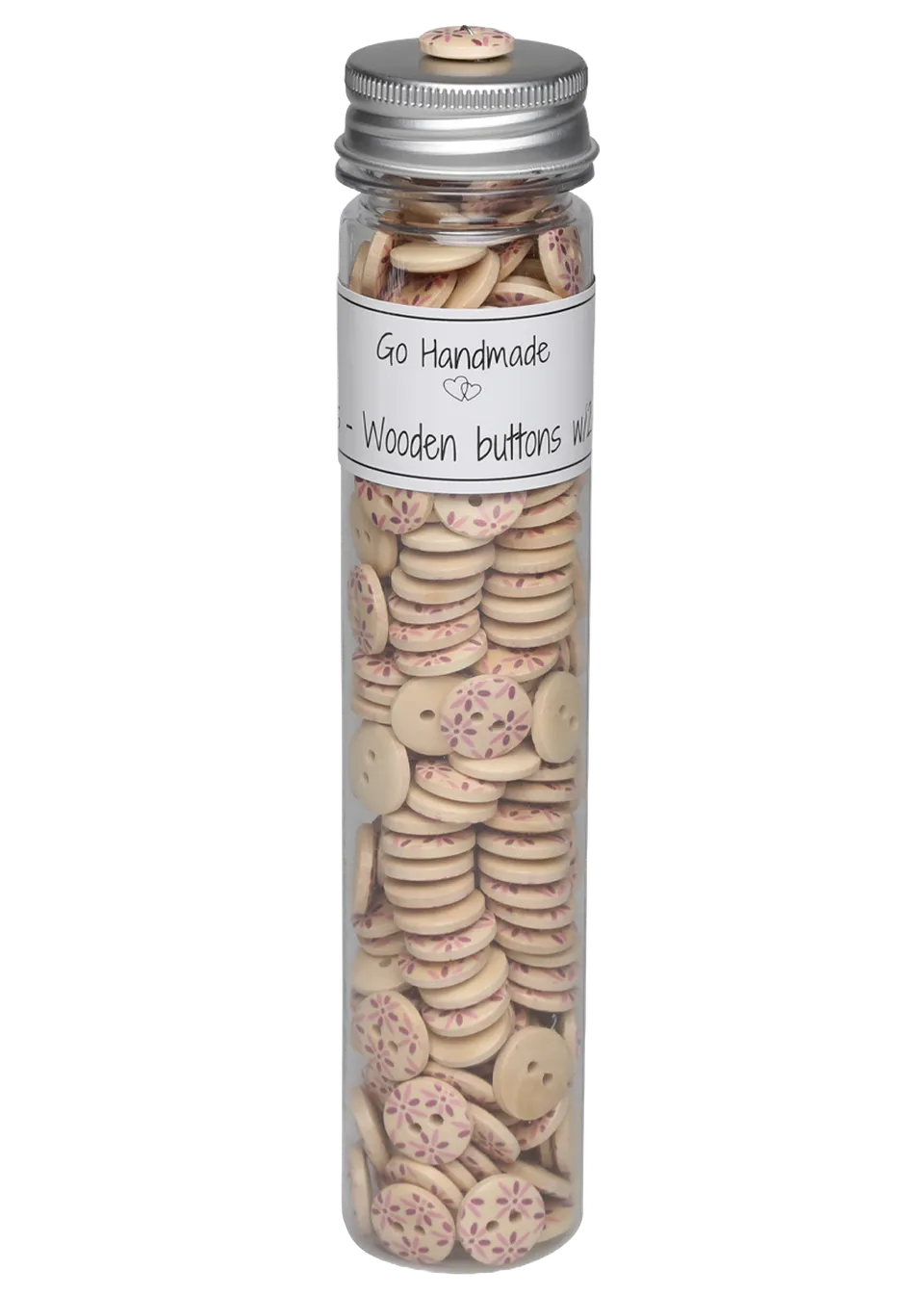 Go Handmade treknapper 15 mm rosa blomst 220 stk