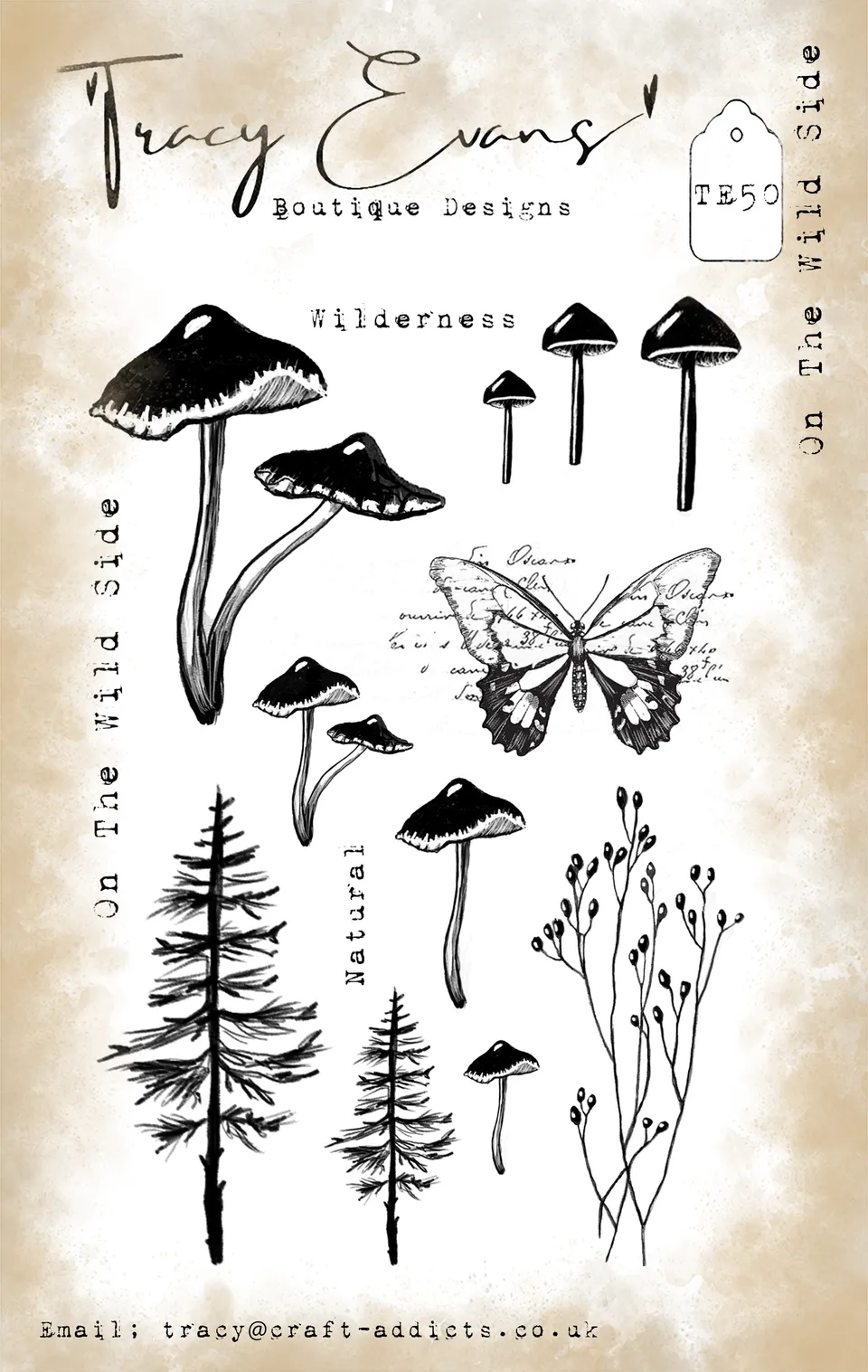 Tracy Evans Design TE050 On The Wild Side stempel A6