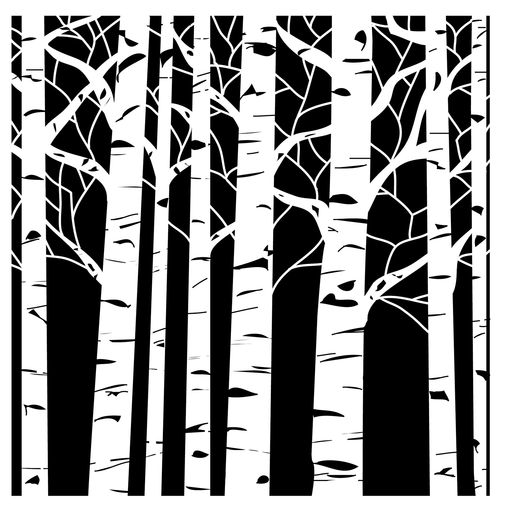 The Crafters Workshop TCW252 sjablong Aspen Trees 12x12 trær