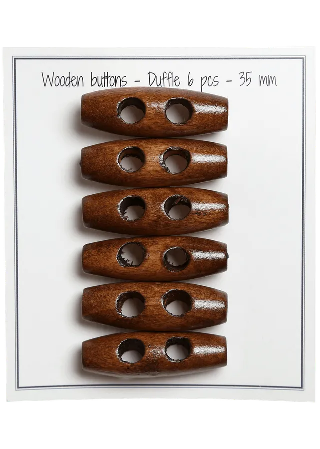 Go Handmade Duffle knapper 35 mm 6-pk tre