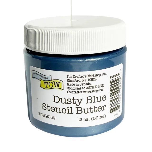 The Crafters Workshop Stencil Butter TCW9209 stencilpasta dusty blue 2oz skimrende