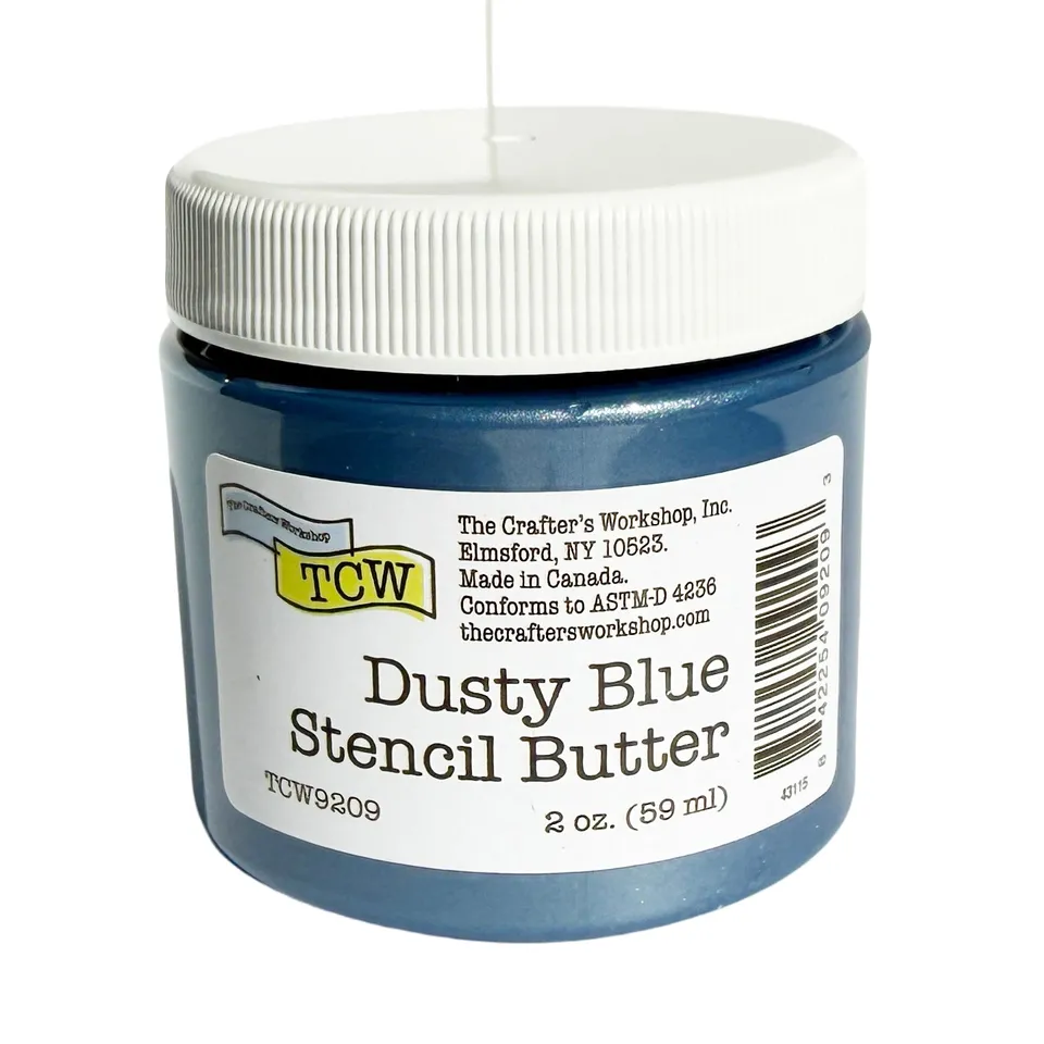 The Crafters Workshop Stencil Butter TCW9209 stencilpasta dusty blue 2oz skimrende