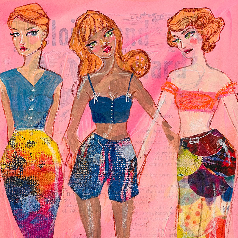 Jane Davenport Paper Doll ansiktsstempel figur