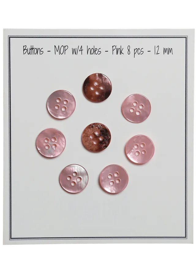 Go Handmade Mother of Pearl 12 mm knapper 8 stk perlemor