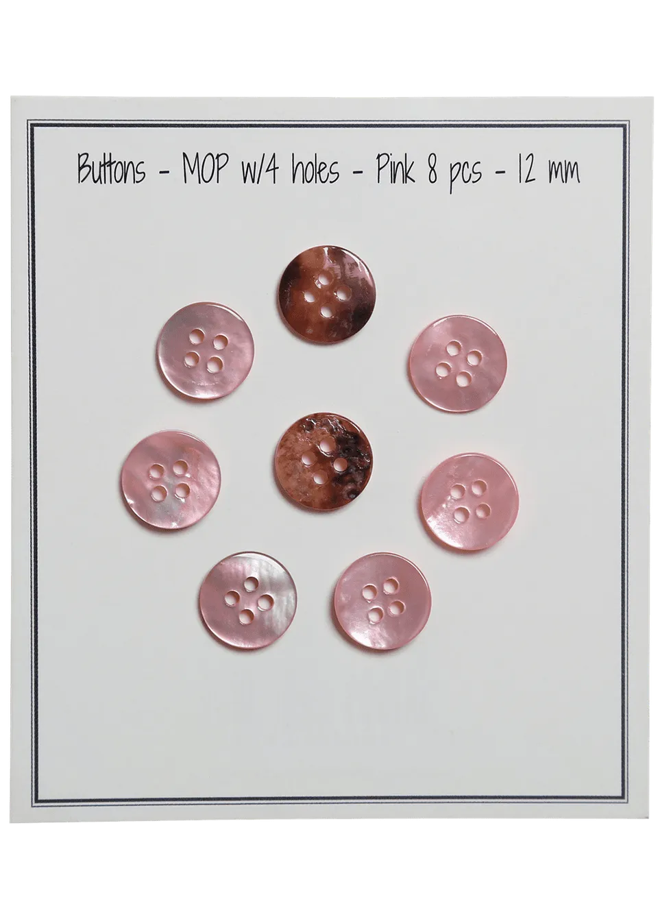 Go Handmade Mother of Pearl knapp 12 mm 8 stk perlemor