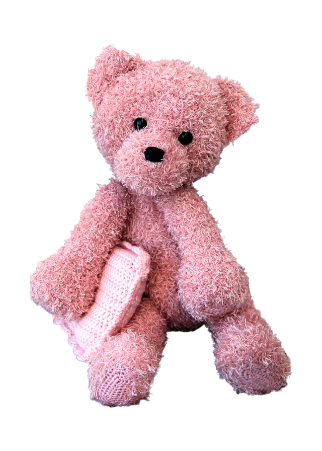 Go Handmade Trunte bamse heklesett med teppe og pute brun