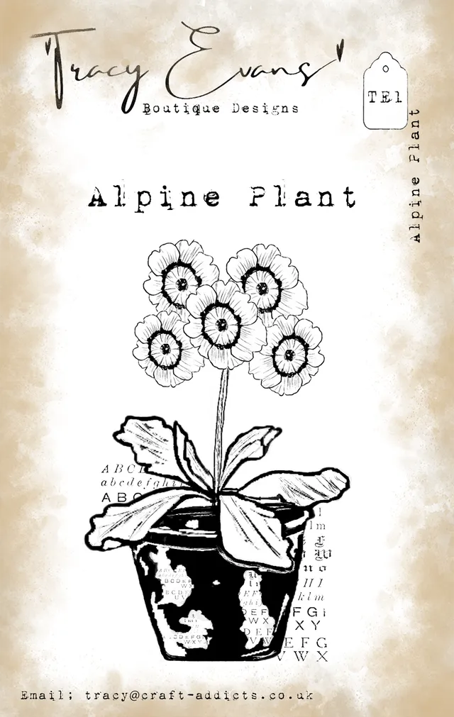Tracy Evans Design TE001 Alpine Plant stempel A7