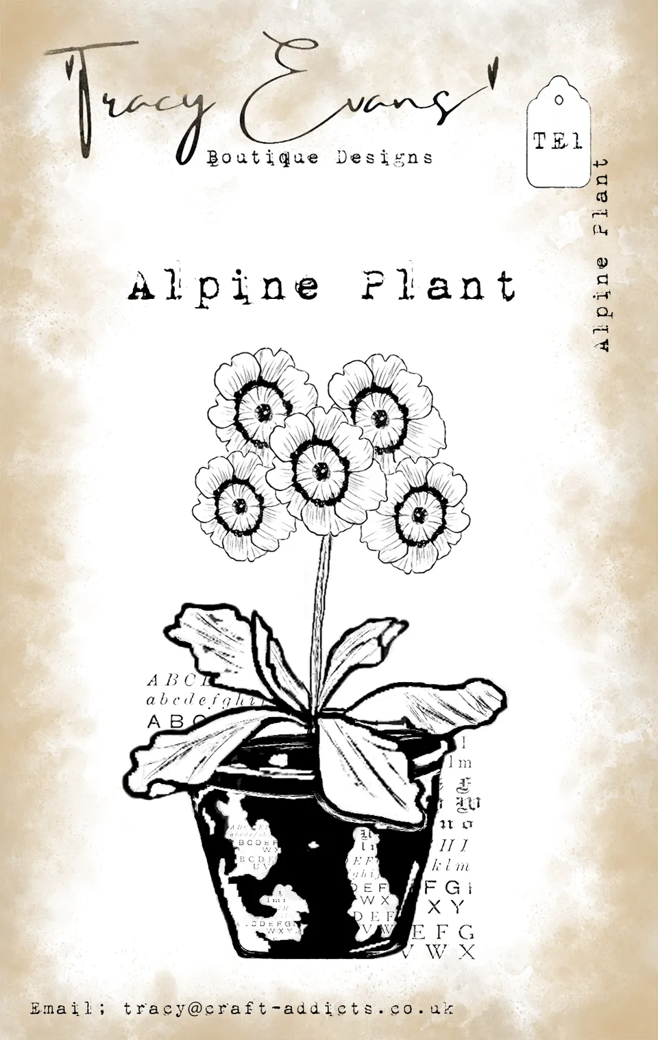 Tracy Evans Design TE001 Alpine Plant stempel A7