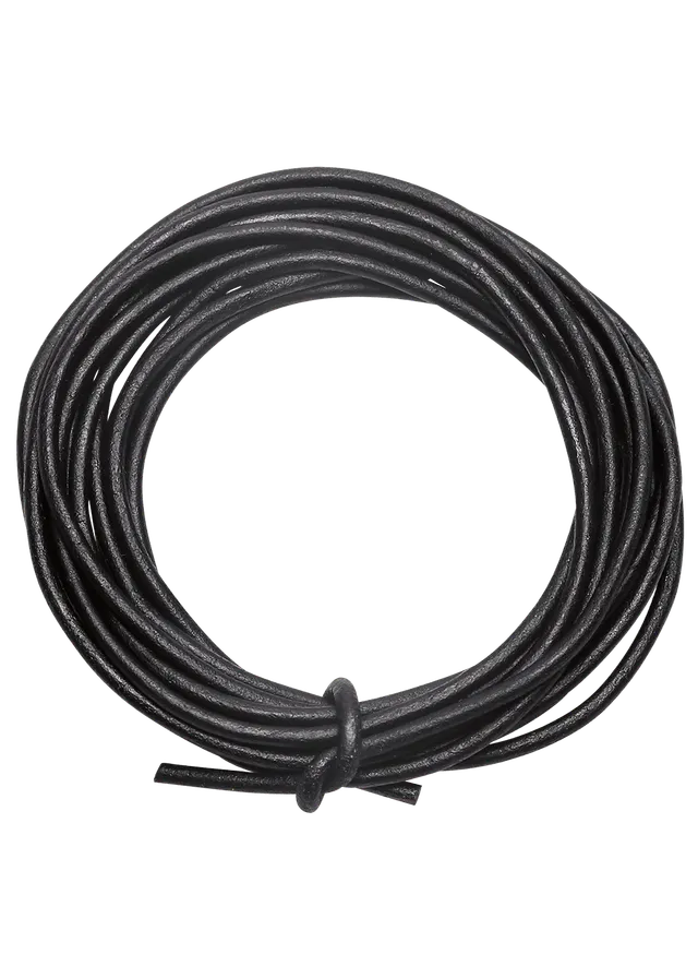 Go Handmade Leather String lærreim 2 m svart 2 mm
