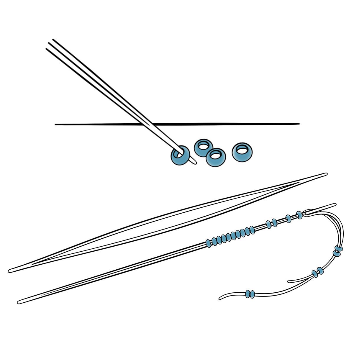 Go Handmade Bead Needles perlenåler 10+12 cm 2 stk