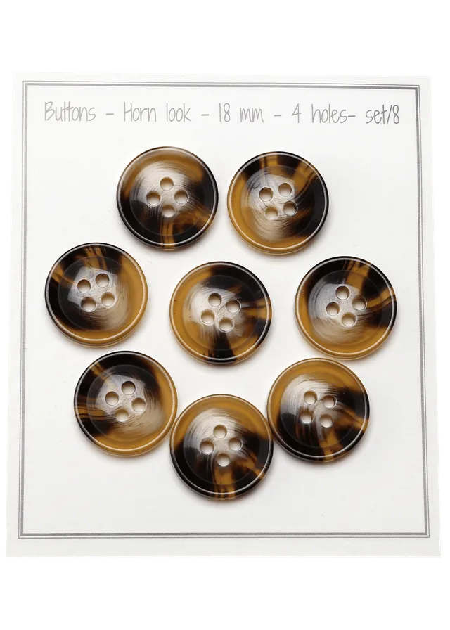 Go Handmade knapper hornlook 18 mm 8 stk