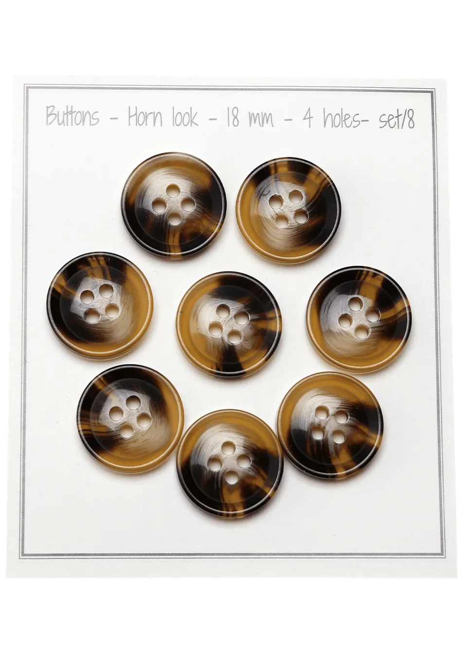Go Handmade knapper hornlook 18 mm 8 stk