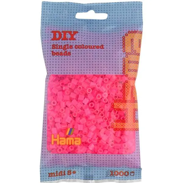 Hama Midi 1000 perler neonrosa