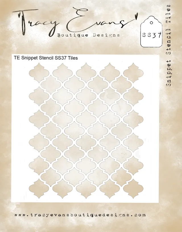 Tracy Evans Design Snippet Stencil SS037 Tiles sjablong 4x4