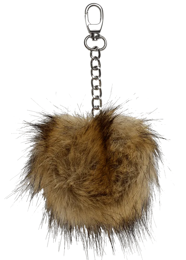 Go Handmade pompom-anheng 11 cm natur fuskepels