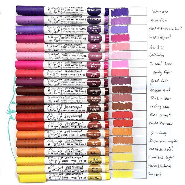 Jane Davenport Brush With Fame HollyWood Dreams tusj sett varm