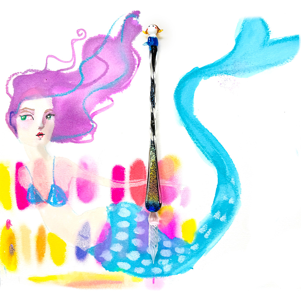 Jane Davenport Mermie Baby Take-a-Dip glasspenn