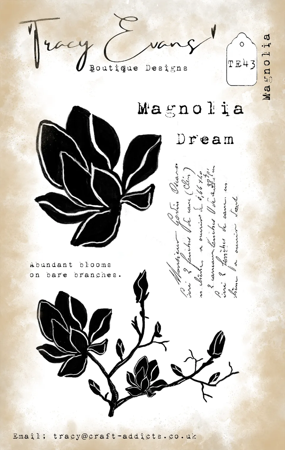 Tracy Evans Design TE043 Magnolia stempel A6