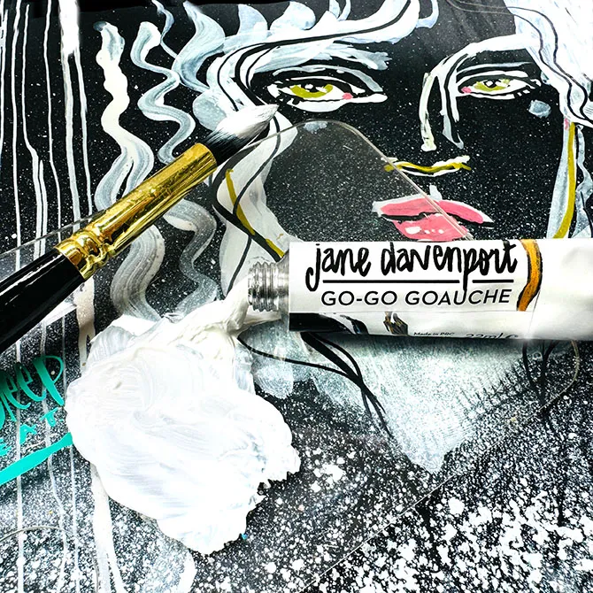 Jane Davenport Go-Go Gouache Blinded Light hvit kremet tett