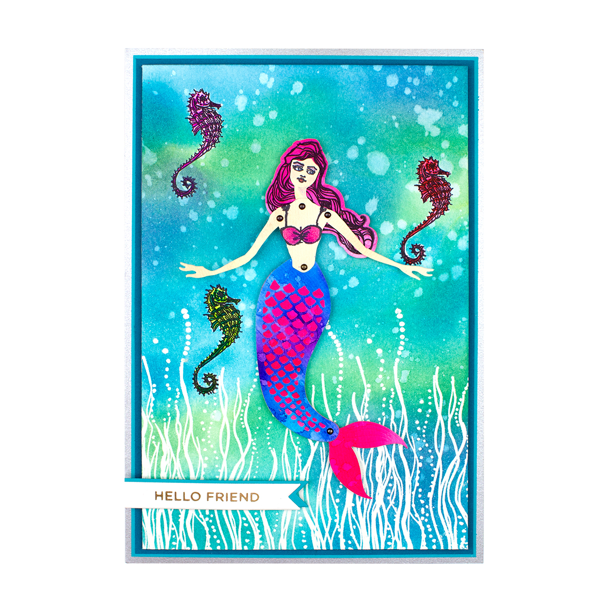 Jane Davenport Mermaid Paper Doll stempel og dies havfrue