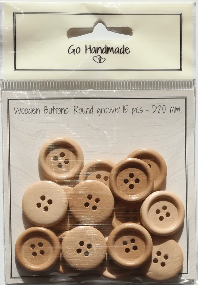 Go Handmade treperler rille 20 mm natural 15 stk