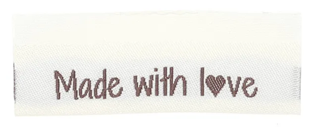 Go Handmade Made with love merkelapper 10 stk vevd