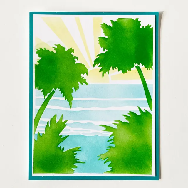 The Crafters Workshop TCW6066 Tropical Sunset sjablong A2 4 lag