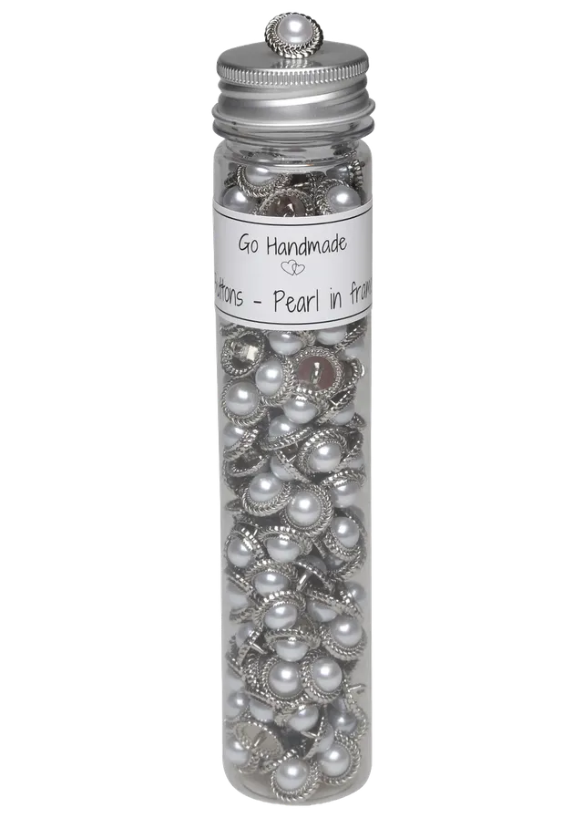 Go Handmade sink knapp med perle 15 mm 130 stk