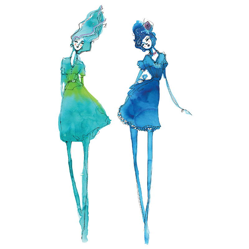 Jane Davenport Fashionista Twins veggdekor flyttbar