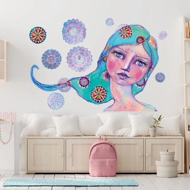 Jane Davenport Blue Joy veggkunst flyttbar stor