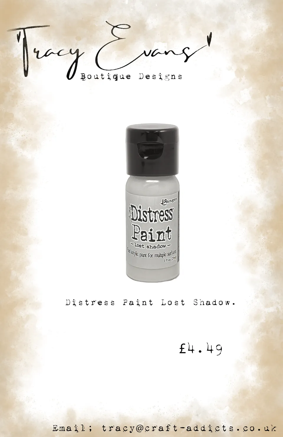 Tracy Evans Design DI125 akrylmaling Lost Shadow grå