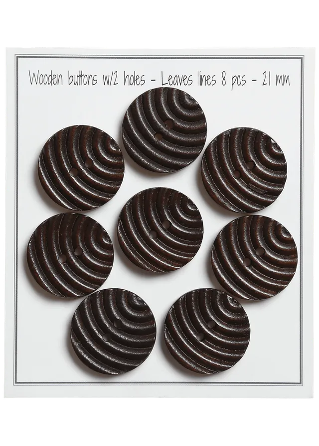 Go Handmade Leaves Lines knapper 21 mm 8 stk