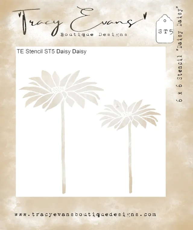 Tracy Evans Design ST005 sjablong Daisy 6x6 tommer