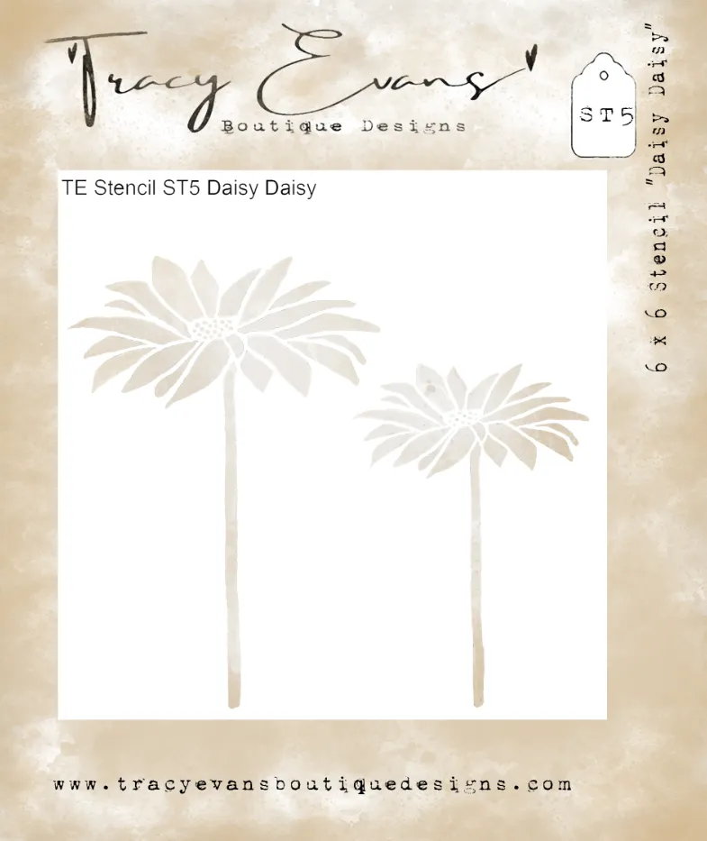 Tracy Evans Design ST005 sjablong Daisy 6x6 tommer