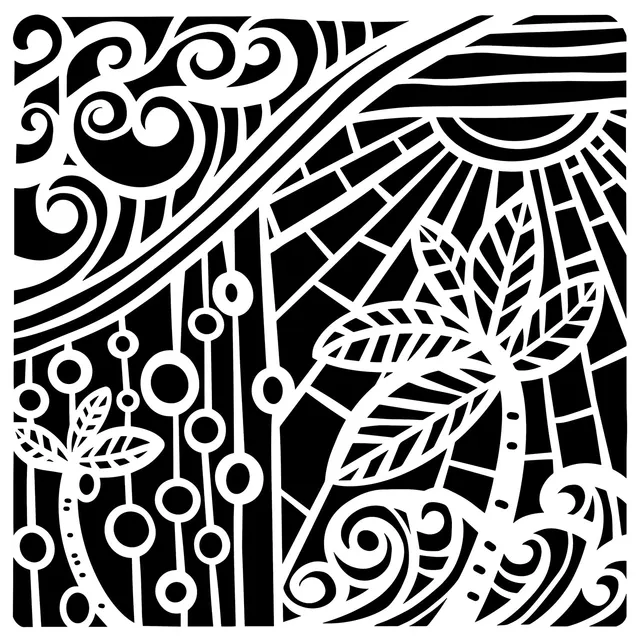 The Crafters Workshop TCW1046 Tropical Vibe sjablong 15x15 cm