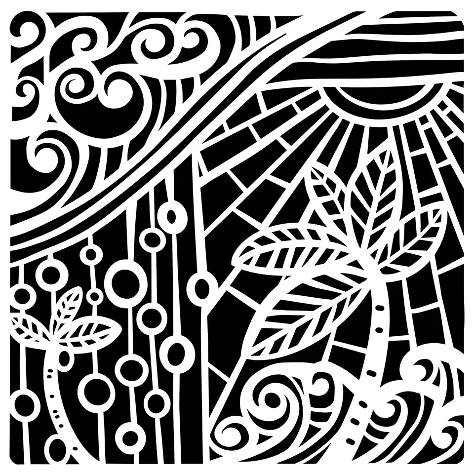 The Crafters Workshop TCW1046 Tropical Vibe sjablong 15x15 cm