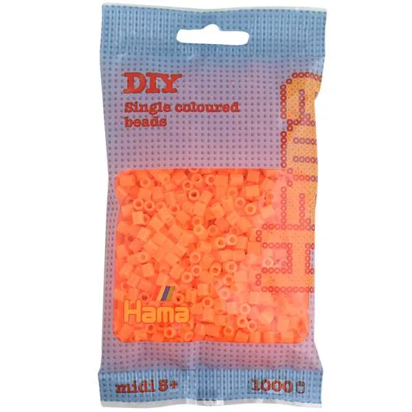 Hama Midi perler neonoransje 1000 stk 5 mm