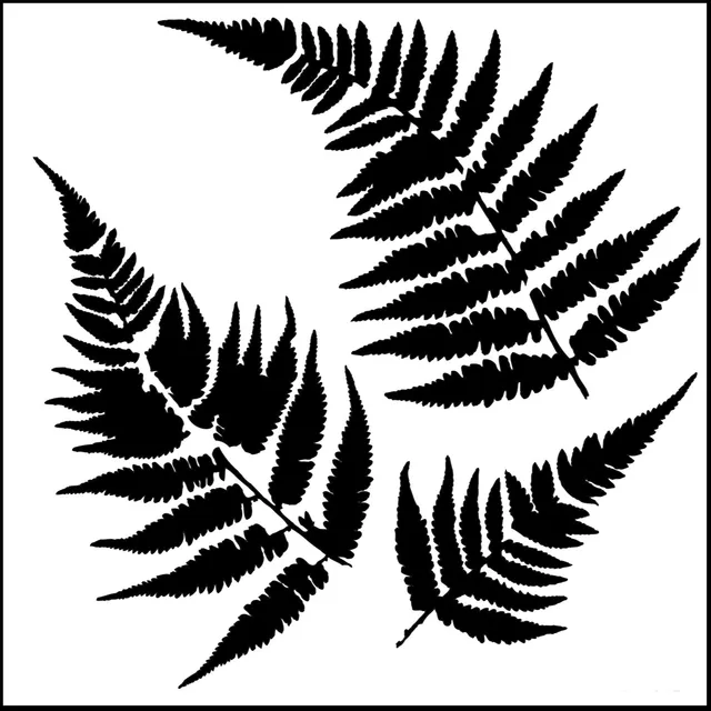 The Crafters Workshop TCW243 Ferns sjablong 6x6 bregne
