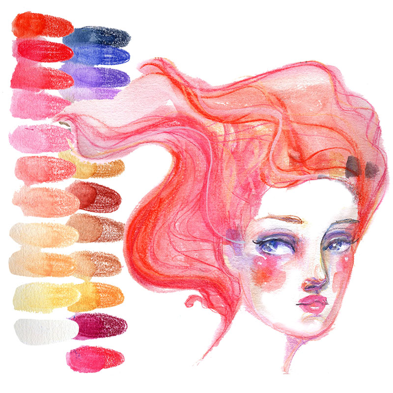 Jane Davenport WaterWand Drink Up aquarellblyanter 24 varme farger