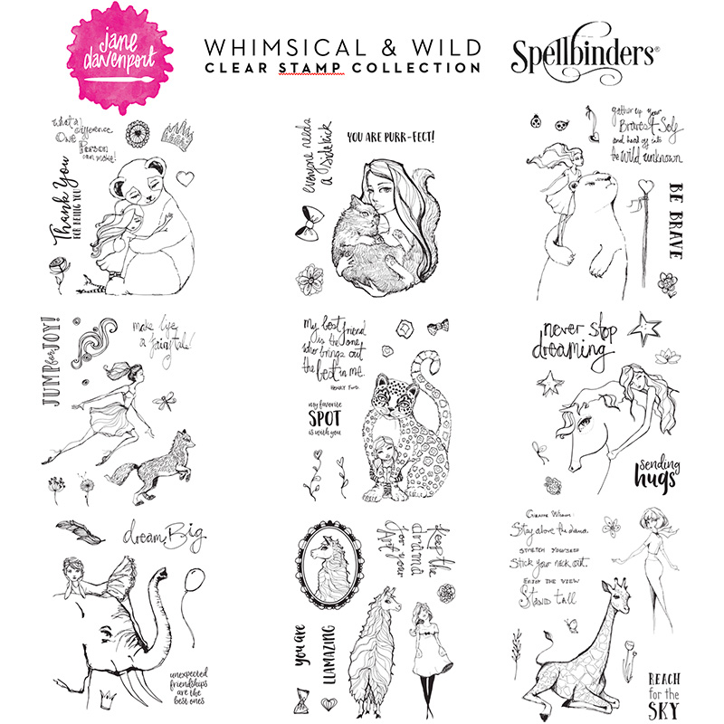 Jane Davenport Whimsical and Wild stempelsamling stor