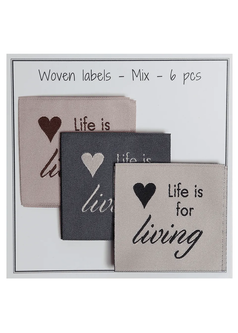 Go Handmade Life is for living merkelapper 40x40 mm 6 stk miks