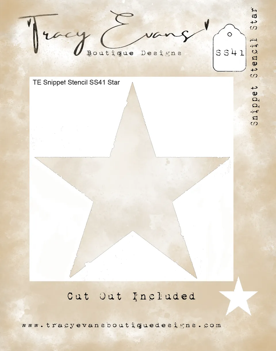 Tracy Evans Design SS041 sjablong stjerne 10x10 cm