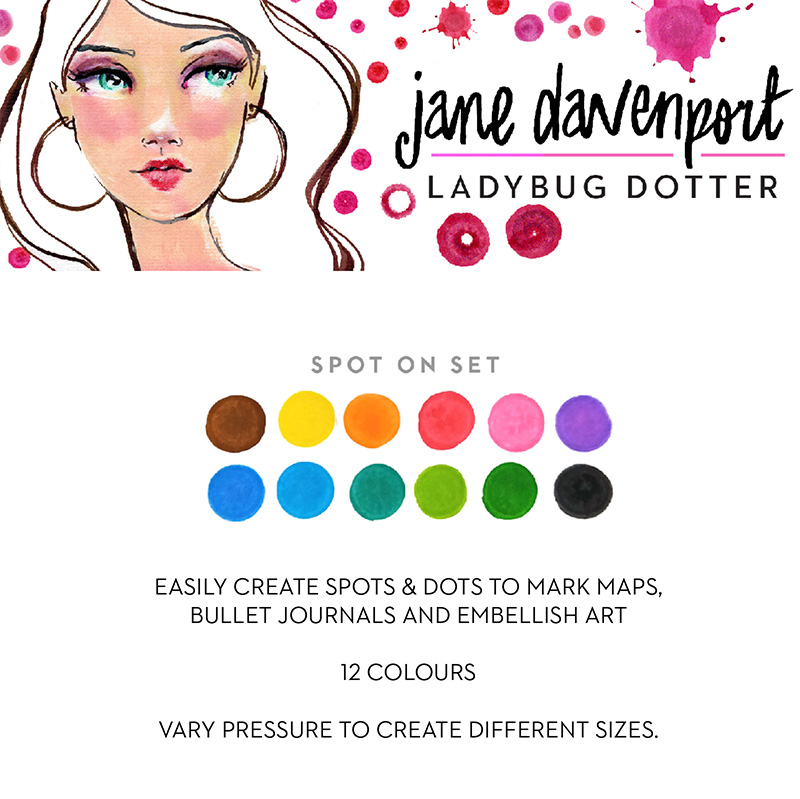 Jane Davenport Ladybug Dotters prikkmaling 12 stk