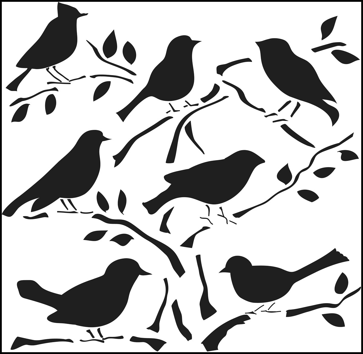 The Crafters Workshop TCW185 Birds sjablong 6x6 fugler
