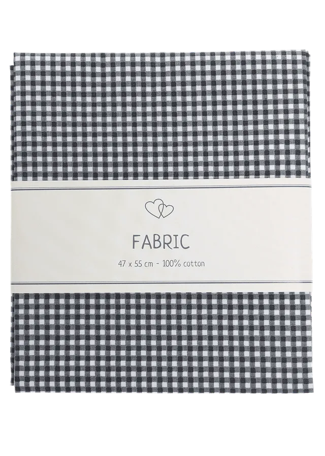 Go Handmade Cotton Black check bomullsstoff sort rutete