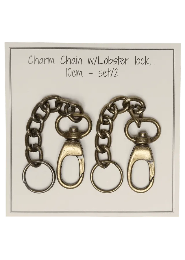 Go Handmade Charm chain anhengkjede 2-pak hummerlås